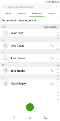 Pulsa el icono de nuevo contacto.