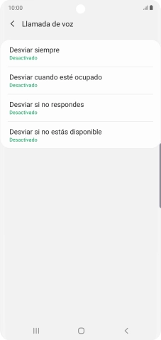 Pulsa el tipo de desvío deseado. Pulsa el tipo de desvío deseado.