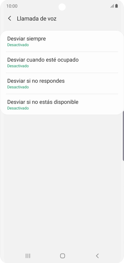 Pulsa el tipo de desvío deseado. Pulsa el tipo de desvío deseado.