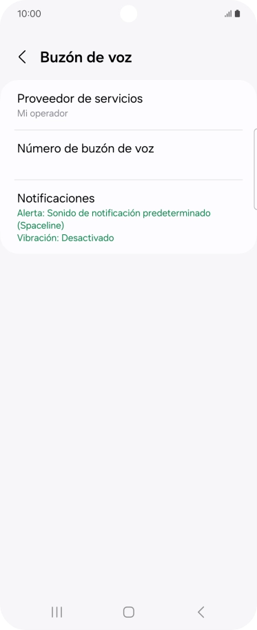 Pulsa Número de buzón de voz. Pulsa Número de buzón de voz.