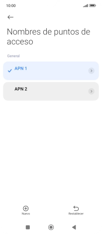 Pulsa la conexión de datos deseada para activarla. Pulsa la conexión de datos deseada para activarla.