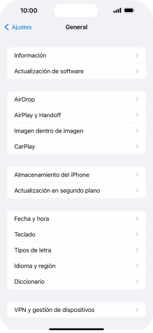 Pulsa Actualización en segundo plano.
