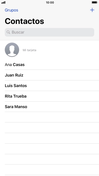 Pulsa el icono de nuevo contacto. Pulsa el icono de nuevo contacto.
