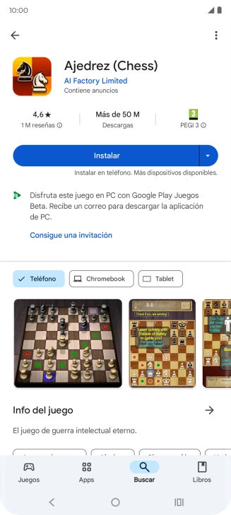 Pulsa Instalar y sigue las indicaciones de la pantalla para instalar la app. Pulsa Instalar y sigue las indicaciones de la pantalla para instalar la app.