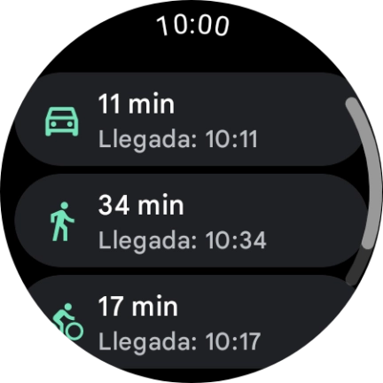 Pulsa el medio de transporte deseado. Pulsa el medio de transporte deseado.