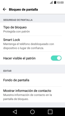 Pulsa Tipo de bloqueo e introduce el código de seguridad actual. Pulsa Tipo de bloqueo e introduce el código de seguridad actual.