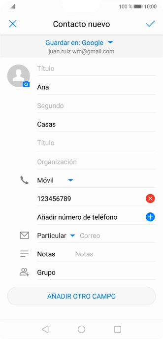 Pulsa el icono de guardar.