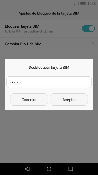 Introduce tu código PIN y pulsa Aceptar. Introduce tu código PIN y pulsa Aceptar.