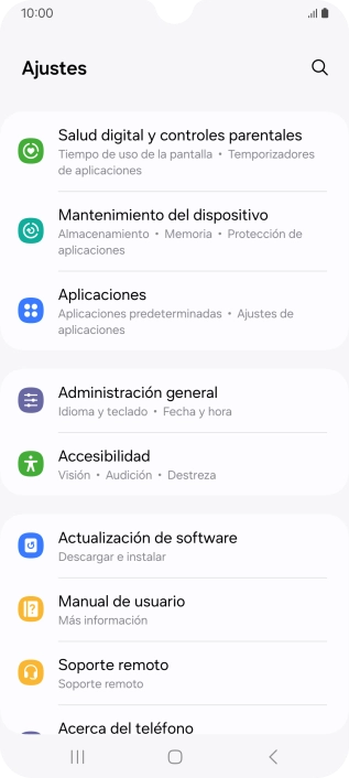 Pulsa Administración general.