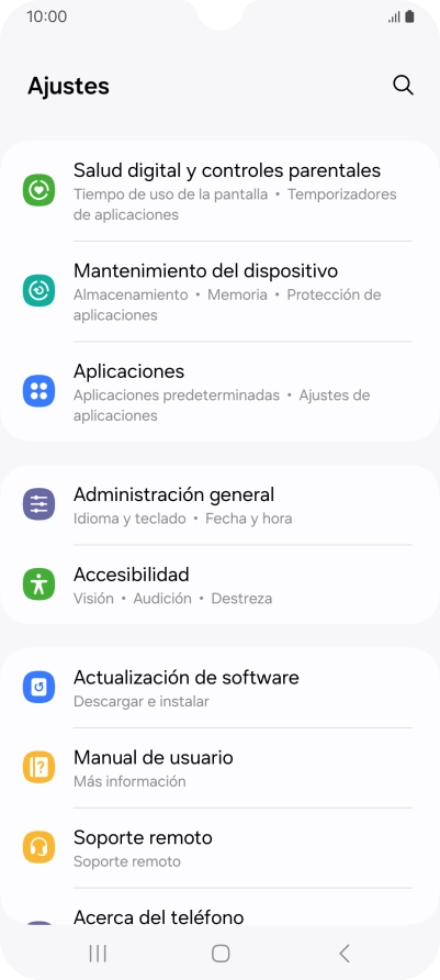 Pulsa Administración general.