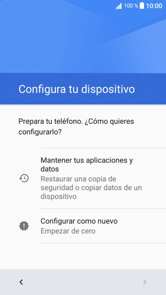 Puedes transferir el contenido de otro teléfono cuando activas tu teléfono por primera vez y cuando lo has restablecido. Cuando aparezca en la pantalla del teléfono esta imagen, ya está listo para la transmisión del contenido del otro teléfono. Puedes transferir el contenido de otro teléfono cuando activas tu teléfono por primera vez y cuando lo has restablecido. Cuando aparezca en la pantalla del teléfono esta imagen, ya está listo para la transmisión del contenido del otro teléfono.