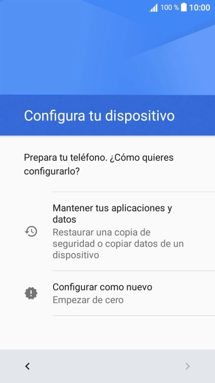 Puedes transferir el contenido de otro teléfono cuando activas tu teléfono por primera vez y cuando lo has restablecido. Cuando aparezca en la pantalla del teléfono esta imagen, ya está listo para la transmisión del contenido del otro teléfono. Puedes transferir el contenido de otro teléfono cuando activas tu teléfono por primera vez y cuando lo has restablecido. Cuando aparezca en la pantalla del teléfono esta imagen, ya está listo para la transmisión del contenido del otro teléfono.