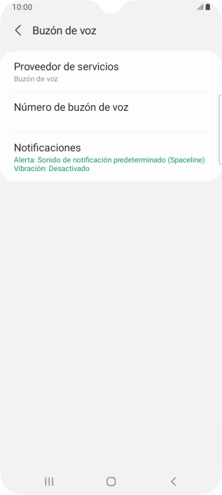 Pulsa Número de buzón de voz. Pulsa Número de buzón de voz.