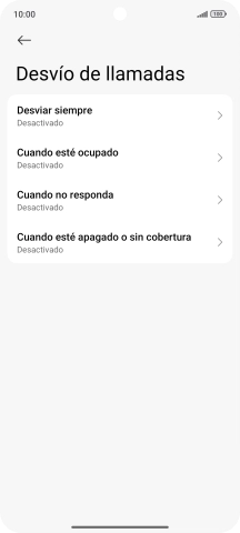 Pulsa el tipo de desvío deseado.