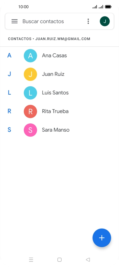 Pulsa el icono de nuevo contacto. Pulsa el icono de nuevo contacto.