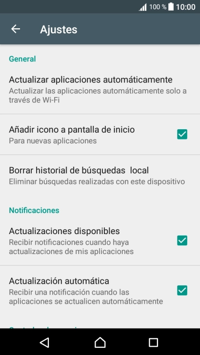 Pulsa Actualizar aplicaciones automáticamente.