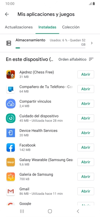 Pulsa la app deseada.