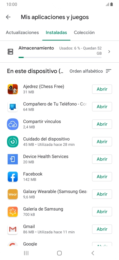 Pulsa la app deseada.