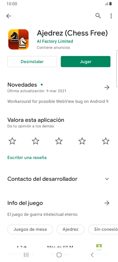 Pulsa Desinstalar.