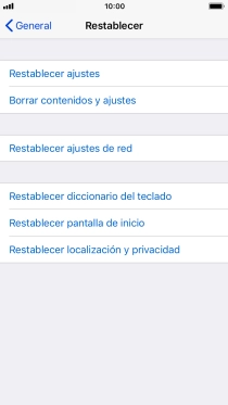 Pulsa Restablecer ajustes.