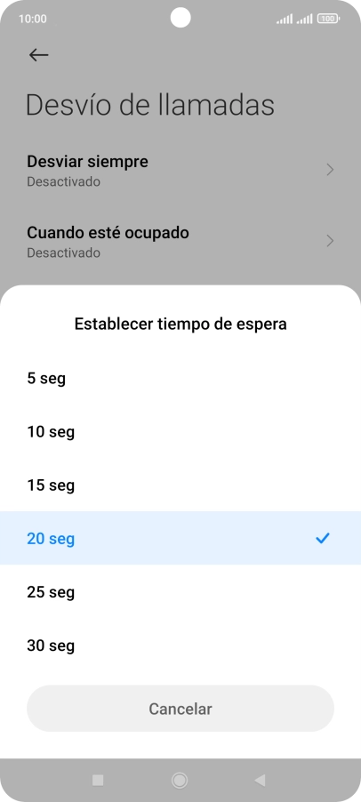 Si desvías las llamadas perdidas, tendrás que seleccionar un retardo para el desvío. Pulsa el retardo deseado y sigue las indicaciones de la pantalla para seleccionar el retardo deseado del desvío. Si desvías las llamadas perdidas, tendrás que seleccionar un retardo para el desvío. Pulsa el retardo deseado y sigue las indicaciones de la pantalla para seleccionar el retardo deseado del desvío.