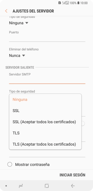 Pulsa Ninguna para desactivar la función.