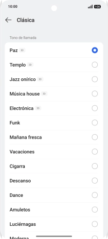 Pulsa los timbres de llamada deseados para escucharlos.