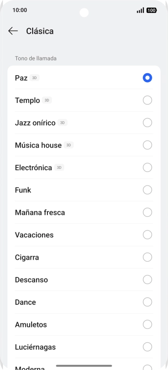 Pulsa los timbres de llamada deseados para escucharlos.