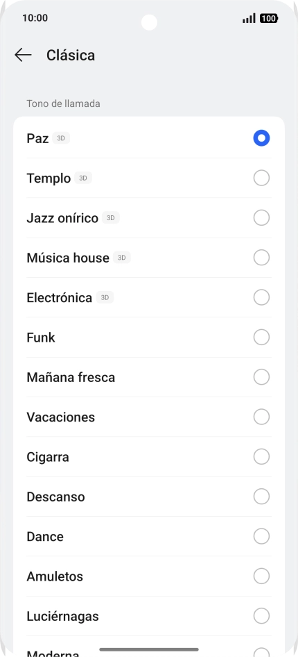 Pulsa los timbres de llamada deseados para escucharlos.