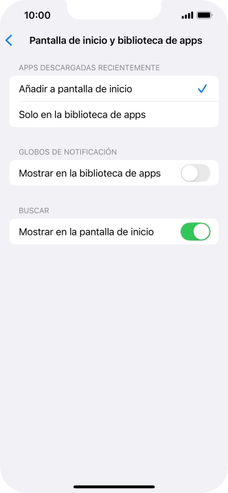 Para añadir nuevas apps descargadas a la pantalla de inicio y a la biblioteca de apps, pulsa Añadir a pantalla de inicio. Para añadir nuevas apps descargadas a la pantalla de inicio y a la biblioteca de apps, pulsa Añadir a pantalla de inicio.