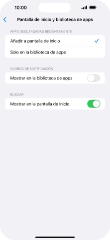 Para añadir nuevas apps descargadas a la pantalla de inicio y a la biblioteca de apps, pulsa Añadir a pantalla de inicio. Para añadir nuevas apps descargadas a la pantalla de inicio y a la biblioteca de apps, pulsa Añadir a pantalla de inicio.