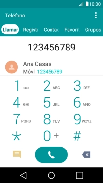 Marca el número de teléfono deseado y pulsa el icono de llamada. Marca el número de teléfono deseado y pulsa el icono de llamada.