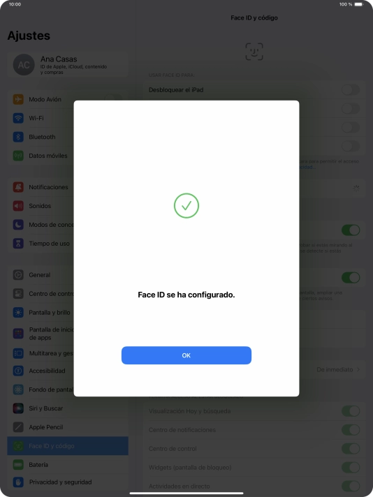Pulsa OK. Si no has añadido anteriormente un código de seguridad, tendrás que introducir un código de libre elección dos veces consecutivas. Pulsa OK. Si no has añadido anteriormente un código de seguridad, tendrás que introducir un código de libre elección dos veces consecutivas.
