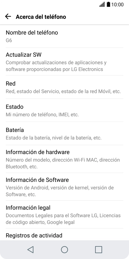 Pulsa Actualizar SW. Pulsa Actualizar SW.