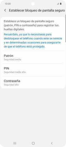 Pulsa el código de seguridad deseado y sigue las indicaciones de la pantalla para crear un código de seguridad del teléfono adicional. Pulsa el código de seguridad deseado y sigue las indicaciones de la pantalla para crear un código de seguridad del teléfono adicional.