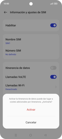 Si activas la función, pulsa Activar. Si activas la función, pulsa Activar.