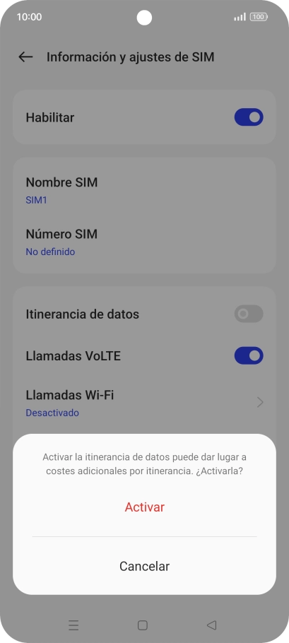 Si activas la función, pulsa Activar. Si activas la función, pulsa Activar.
