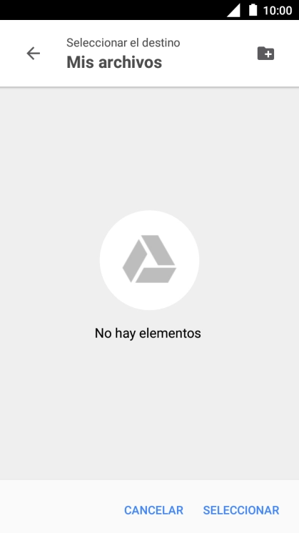 Si deseas crear una nueva carpeta, pulsa el icono de nueva carpeta y sigue las indicaciones de la pantalla para crearla. Si deseas crear una nueva carpeta, pulsa el icono de nueva carpeta y sigue las indicaciones de la pantalla para crearla.