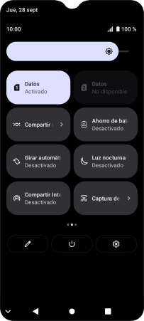 Pulsa el icono de datos móviles para activar o desactivar la función. Pulsa el icono de datos móviles para activar o desactivar la función.