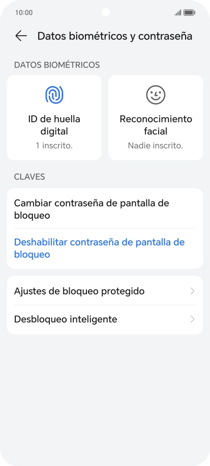 Pulsa Deshabilitar contraseña de pantalla de bloqueo e introduce el código de seguridad extra que has creado anteriormente. Pulsa Deshabilitar contraseña de pantalla de bloqueo e introduce el código de seguridad extra que has creado anteriormente.