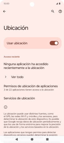 Pulsa Permisos de ubicación de aplicaciones. Pulsa Permisos de ubicación de aplicaciones.