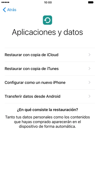 Pulsa Restaurar con copia de iCloud. Pulsa Restaurar con copia de iCloud.