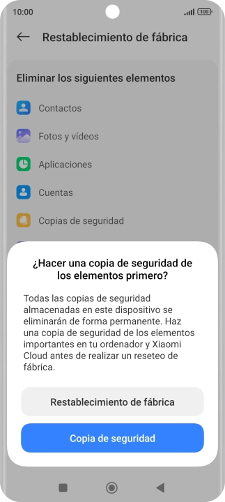 Pulsa Restablecimiento de fábrica. Pulsa Restablecimiento de fábrica.