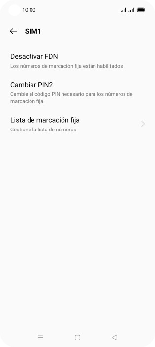 Pulsa Desactivar FDN. Pulsa Desactivar FDN.