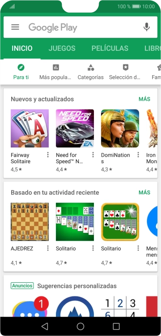 Desliza el dedo hacia la derecha desde la parte izquierda de la pantalla.