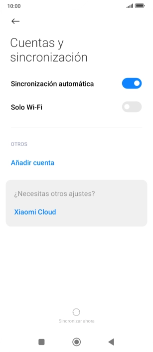 Pulsa Añadir cuenta. Pulsa Añadir cuenta.