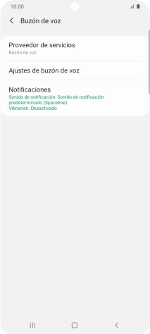 Pulsa Ajustes de buzón de voz. Pulsa Ajustes de buzón de voz.