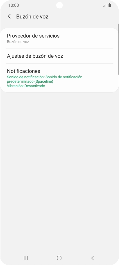 Pulsa Ajustes de buzón de voz. Pulsa Ajustes de buzón de voz.