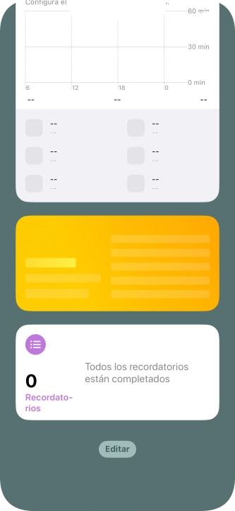 Pulsa el widget deseado hasta que aparezca un menú emergente en la pantalla. Pulsa el widget deseado hasta que aparezca un menú emergente en la pantalla.