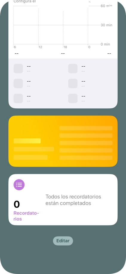 Pulsa el widget deseado hasta que aparezca un menú emergente en la pantalla. Pulsa el widget deseado hasta que aparezca un menú emergente en la pantalla.